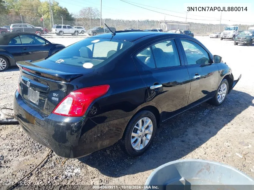 2018 Nissan Versa 1.6 Sv VIN: 3N1CN7AP0JL880014 Lot: 40639911