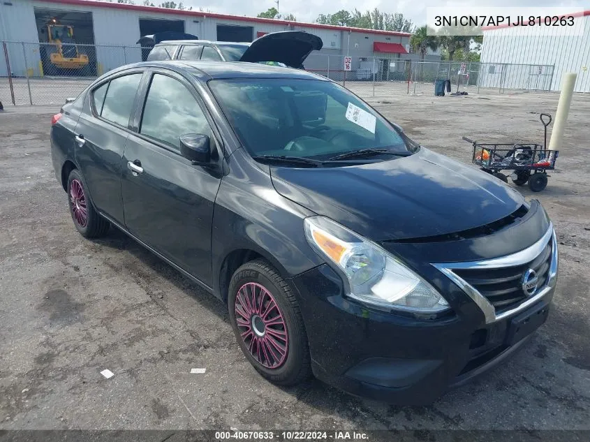 2018 Nissan Versa 1.6 Sv VIN: 3N1CN7AP1JL810263 Lot: 40670633