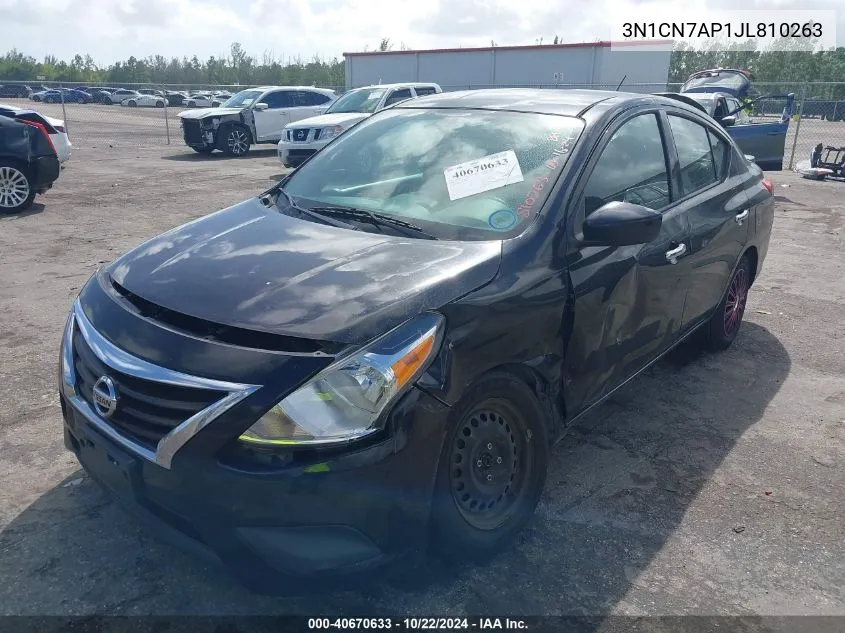 2018 Nissan Versa 1.6 Sv VIN: 3N1CN7AP1JL810263 Lot: 40670633