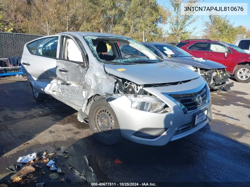 2018 Nissan Versa 1.6 S+ VIN: 3N1CN7AP4JL810676 Lot: 40677811