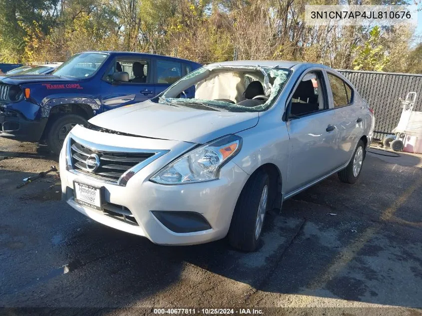 2018 Nissan Versa 1.6 S+ VIN: 3N1CN7AP4JL810676 Lot: 40677811