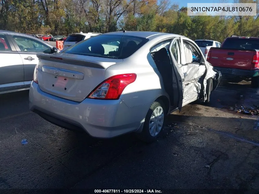 2018 Nissan Versa 1.6 S+ VIN: 3N1CN7AP4JL810676 Lot: 40677811