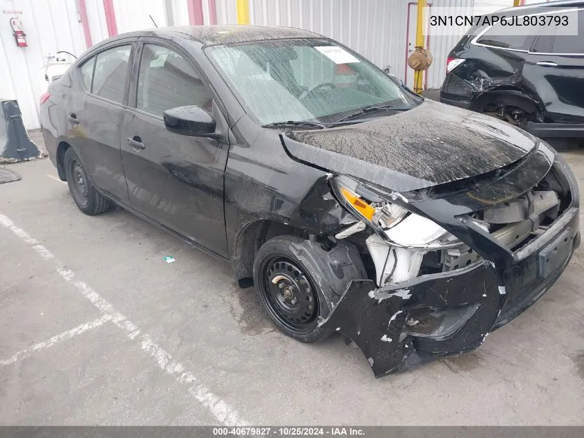 2018 Nissan Versa 1.6 S+ VIN: 3N1CN7AP6JL803793 Lot: 40679827