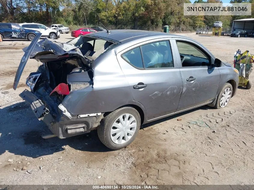 3N1CN7AP7JL881046 2018 Nissan Versa 1.6 S+