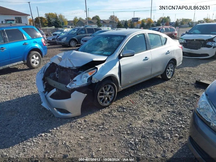 2018 Nissan Versa 1.6 Sv VIN: 3N1CN7AP0JL862631 Lot: 40700013