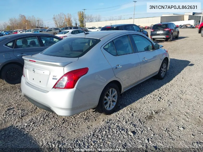 3N1CN7AP0JL862631 2018 Nissan Versa 1.6 Sv