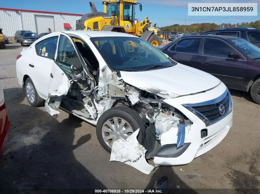 2018 Nissan Versa S/S Plus/Sv/Sl VIN: 3N1CN7AP3JL858959 Lot: 40706928