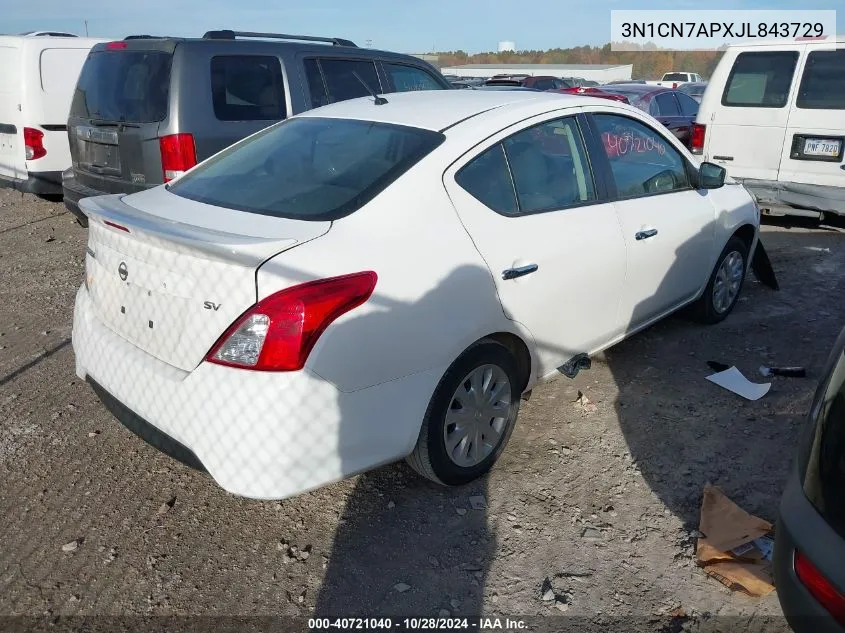 3N1CN7APXJL843729 2018 Nissan Versa 1.6 Sv