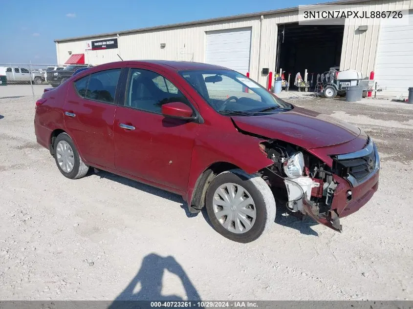 2018 Nissan Versa 1.6 Sv VIN: 3N1CN7APXJL886726 Lot: 40723261