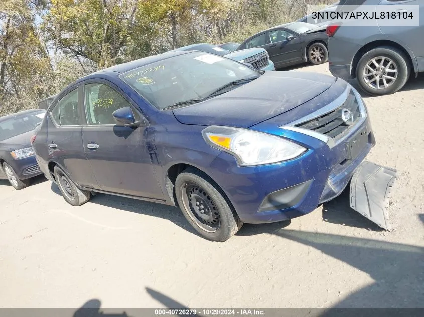 3N1CN7APXJL818104 2018 Nissan Versa 1.6 Sv