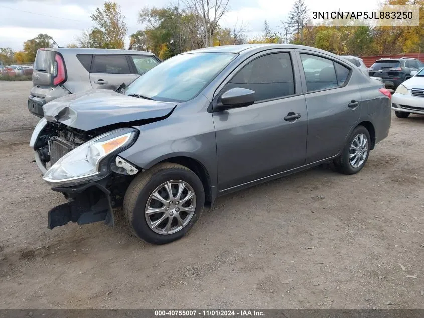 2018 Nissan Versa 1.6 S+ VIN: 3N1CN7AP5JL883250 Lot: 40755007