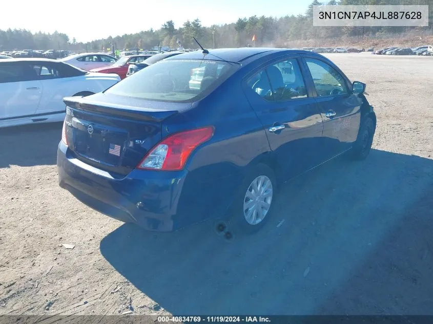 2018 Nissan Versa 1.6 Sv VIN: 3N1CN7AP4JL887628 Lot: 40834769