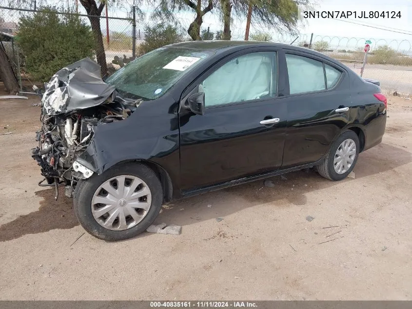 2018 Nissan Versa 1.6 Sv VIN: 3N1CN7AP1JL804124 Lot: 40835161