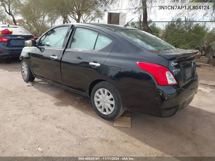 2018 Nissan Versa 1.6 Sv VIN: 3N1CN7AP1JL804124 Lot: 40835161