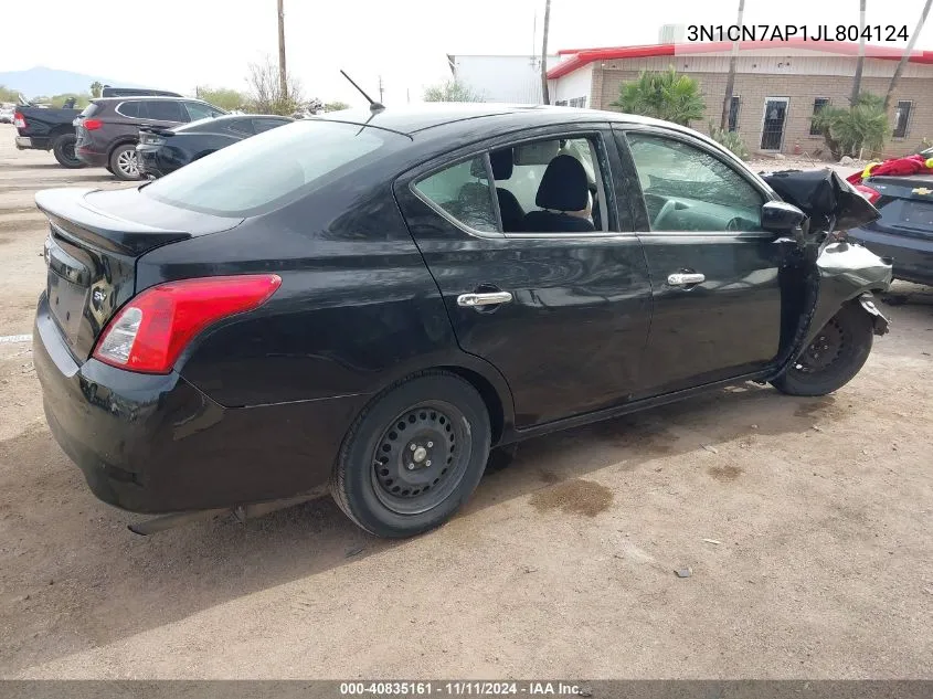 2018 Nissan Versa 1.6 Sv VIN: 3N1CN7AP1JL804124 Lot: 40835161