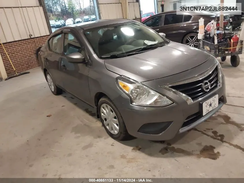 2018 Nissan Versa 1.6 S+ VIN: 3N1CN7AP2JL882444 Lot: 40851133