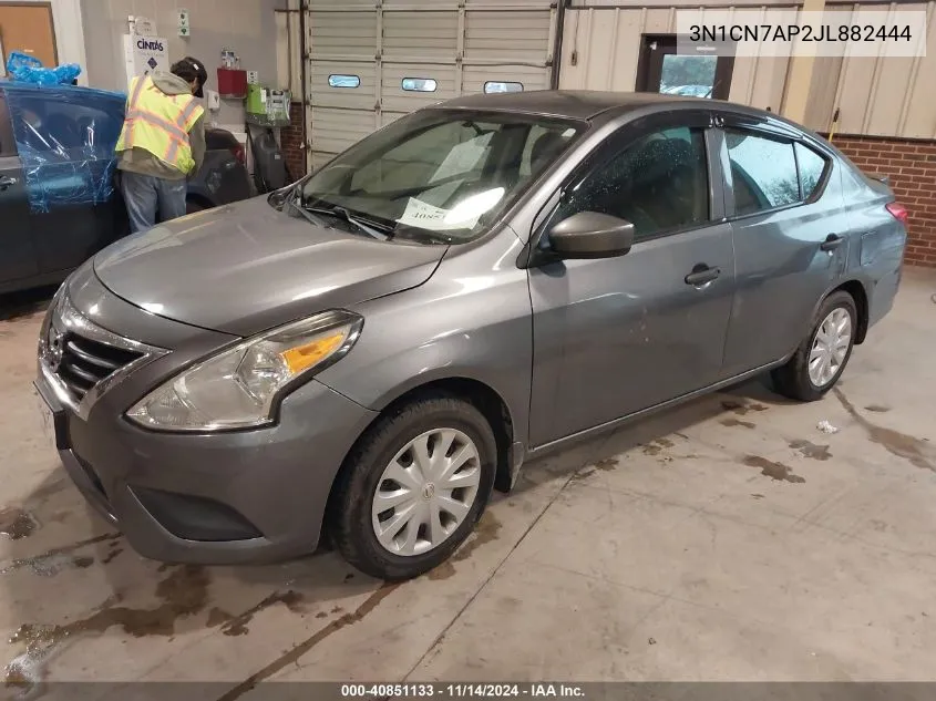 2018 Nissan Versa 1.6 S+ VIN: 3N1CN7AP2JL882444 Lot: 40851133