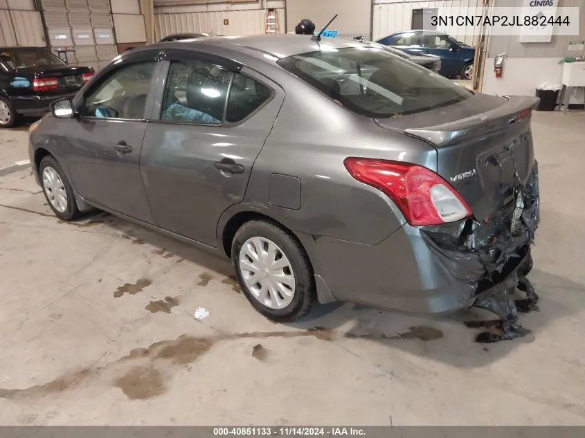 2018 Nissan Versa 1.6 S+ VIN: 3N1CN7AP2JL882444 Lot: 40851133