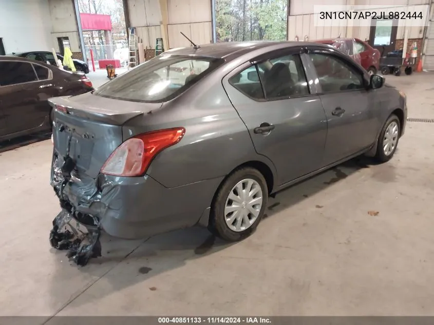 2018 Nissan Versa 1.6 S+ VIN: 3N1CN7AP2JL882444 Lot: 40851133