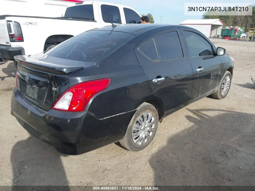 2018 Nissan Versa 1.6 Sv VIN: 3N1CN7AP3JL841210 Lot: 40893831