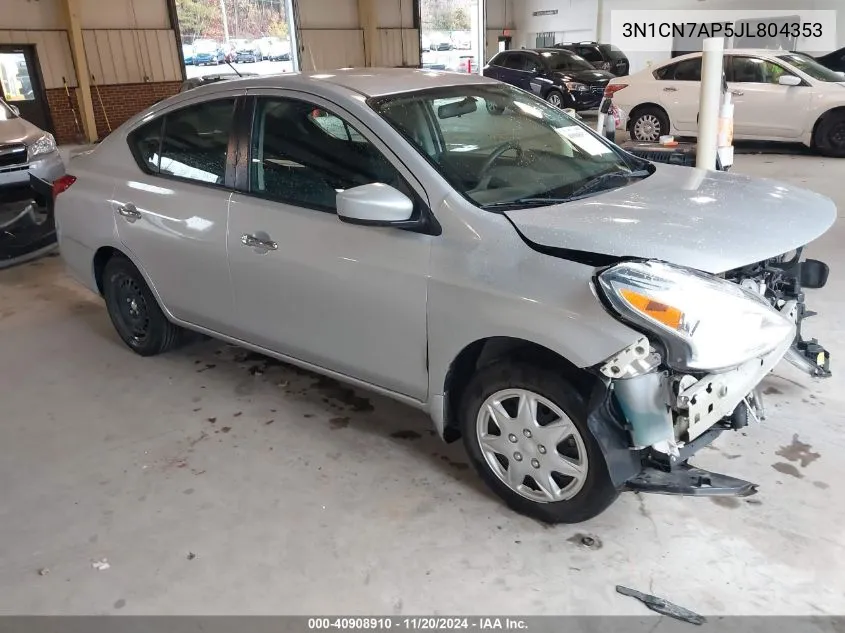 2018 Nissan Versa 1.6 Sv VIN: 3N1CN7AP5JL804353 Lot: 40908910