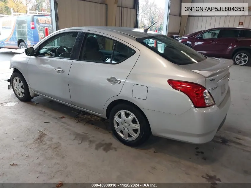 2018 Nissan Versa 1.6 Sv VIN: 3N1CN7AP5JL804353 Lot: 40908910