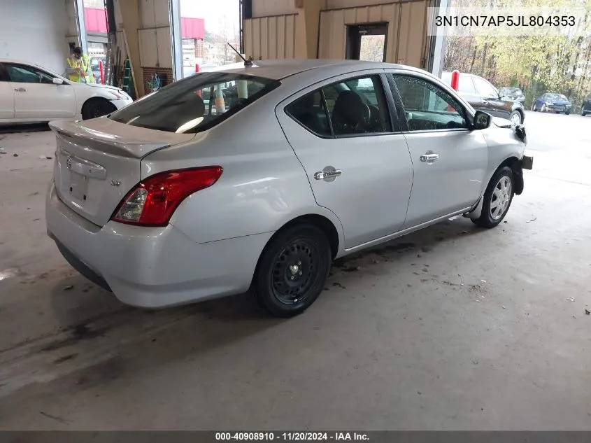 2018 Nissan Versa 1.6 Sv VIN: 3N1CN7AP5JL804353 Lot: 40908910