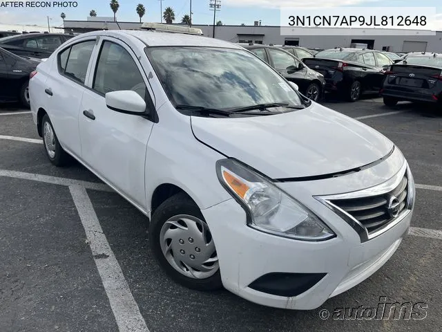 2018 Nissan Versa 1.6 S+ VIN: 3N1CN7AP9JL812648 Lot: 40923829