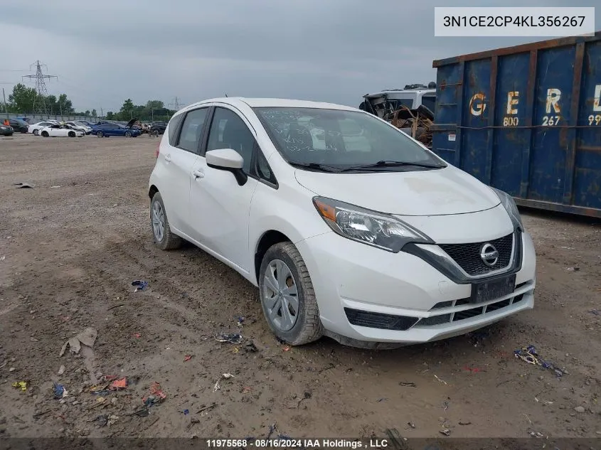 2019 Nissan Versa Note S/Sr/Sv VIN: 3N1CE2CP4KL356267 Lot: 11975568