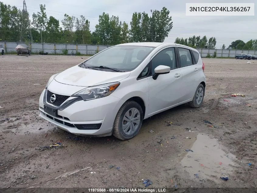 2019 Nissan Versa Note S/Sr/Sv VIN: 3N1CE2CP4KL356267 Lot: 11975568