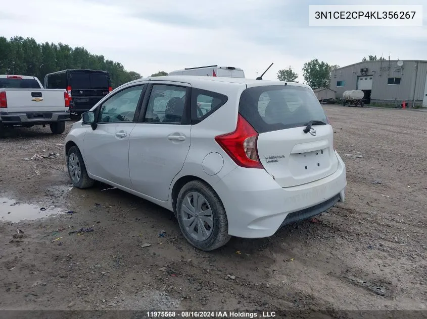 2019 Nissan Versa Note S/Sr/Sv VIN: 3N1CE2CP4KL356267 Lot: 11975568