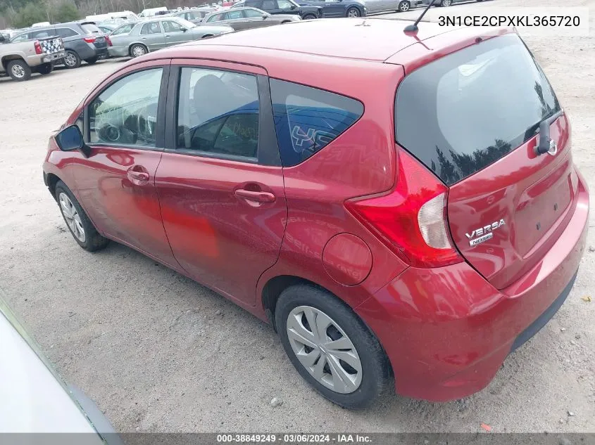 2019 Nissan Versa Note S VIN: 3N1CE2CPXKL365720 Lot: 38849249