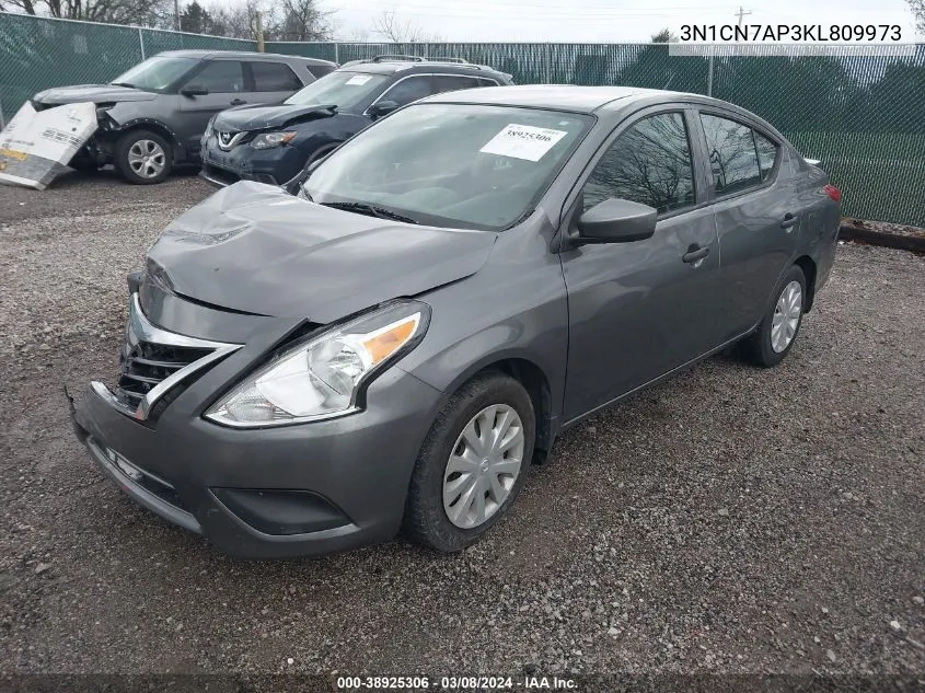 3N1CN7AP3KL809973 2019 Nissan Versa 1.6 S+