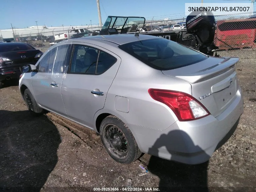 2019 Nissan Versa 1.6 Sv VIN: 3N1CN7AP1KL847007 Lot: 39253656