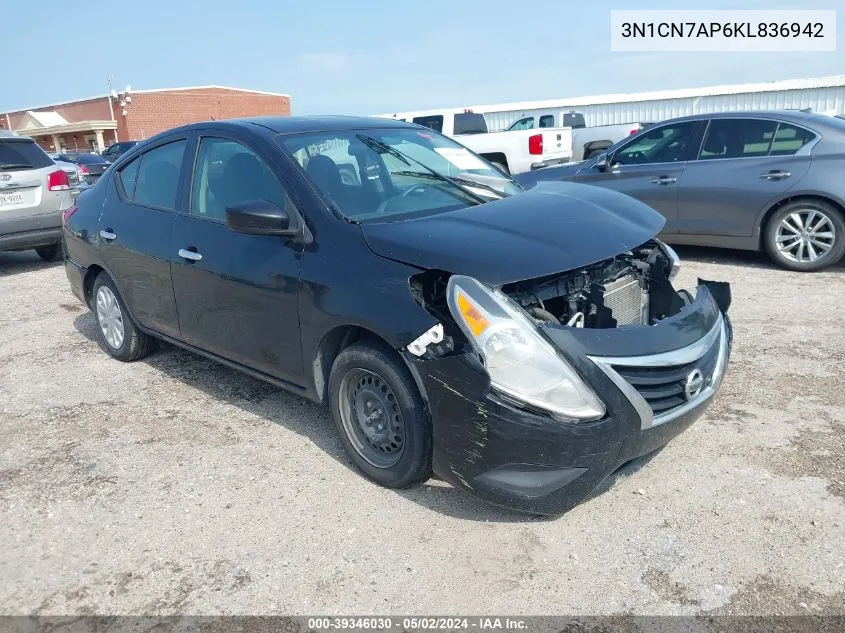 2019 Nissan Versa 1.6 Sv VIN: 3N1CN7AP6KL836942 Lot: 39346030