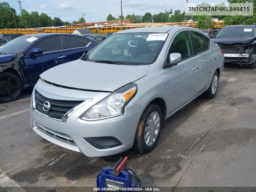 2019 Nissan Versa 1.6 Sv VIN: 3N1CN7AP4KL849415 Lot: 39365503