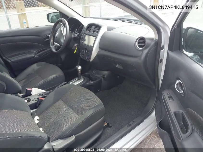 3N1CN7AP4KL849415 2019 Nissan Versa 1.6 Sv