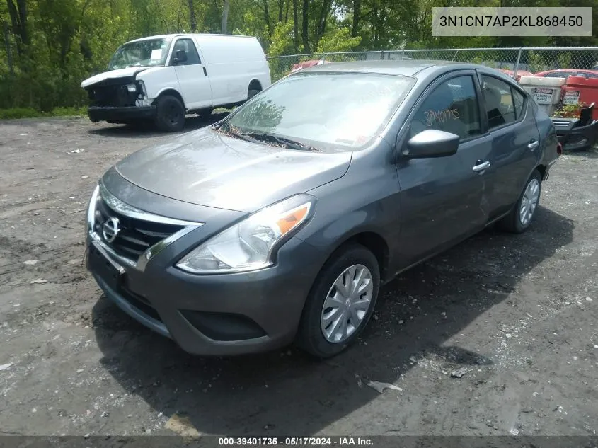 2019 Nissan Versa 1.6 Sv VIN: 3N1CN7AP2KL868450 Lot: 39401735