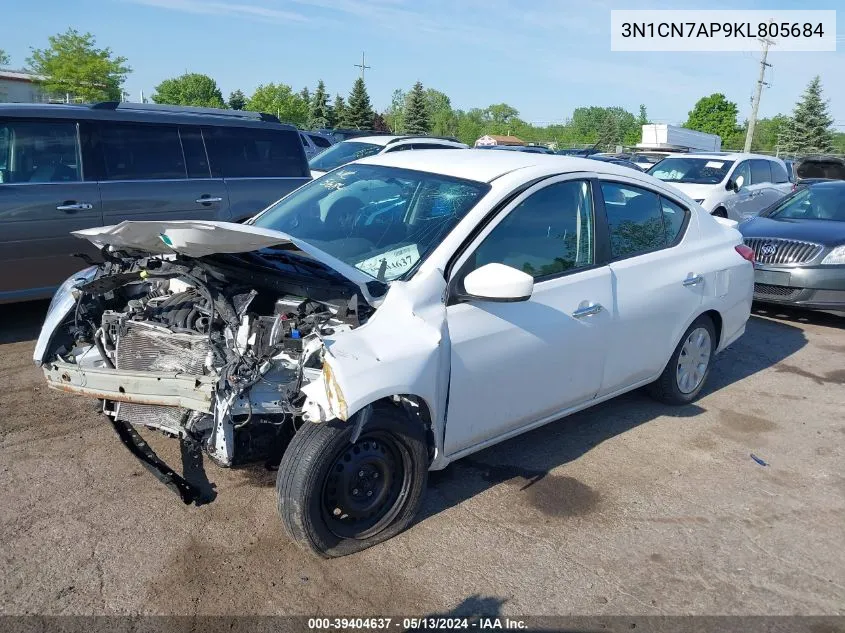 2019 Nissan Versa 1.6 Sv VIN: 3N1CN7AP9KL805684 Lot: 39404637