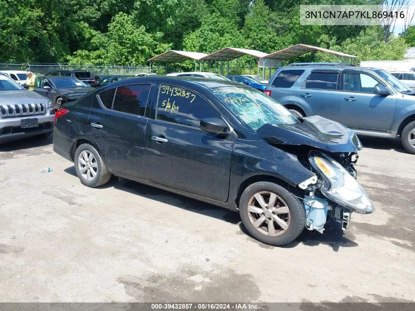 3N1CN7AP7KL869416 2019 Nissan Versa 1.6 Sv