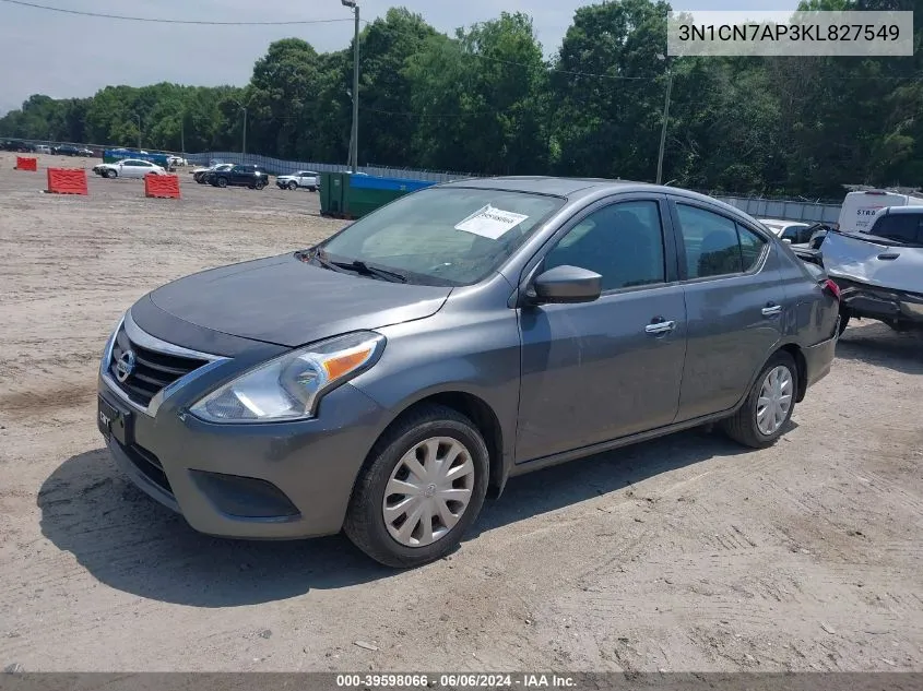 3N1CN7AP3KL827549 2019 Nissan Versa 1.6 Sv