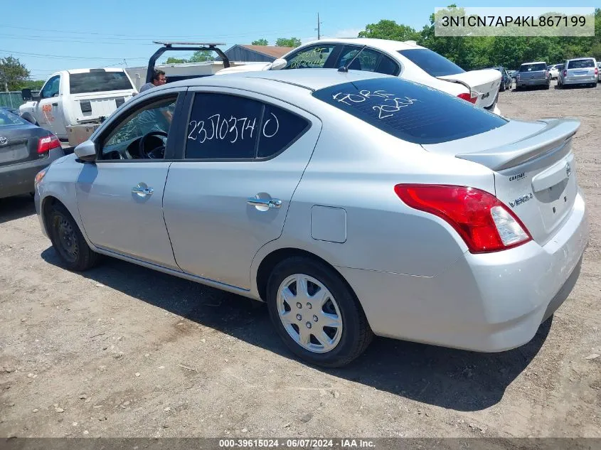 2019 Nissan Versa 1.6 Sv VIN: 3N1CN7AP4KL867199 Lot: 39615024