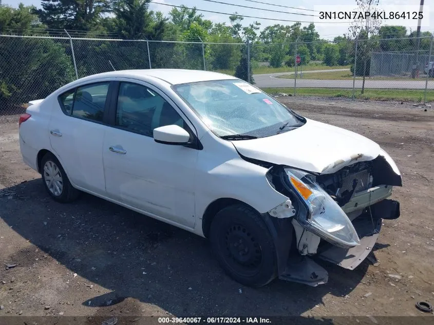 3N1CN7AP4KL864125 2019 Nissan Versa 1.6 Sv