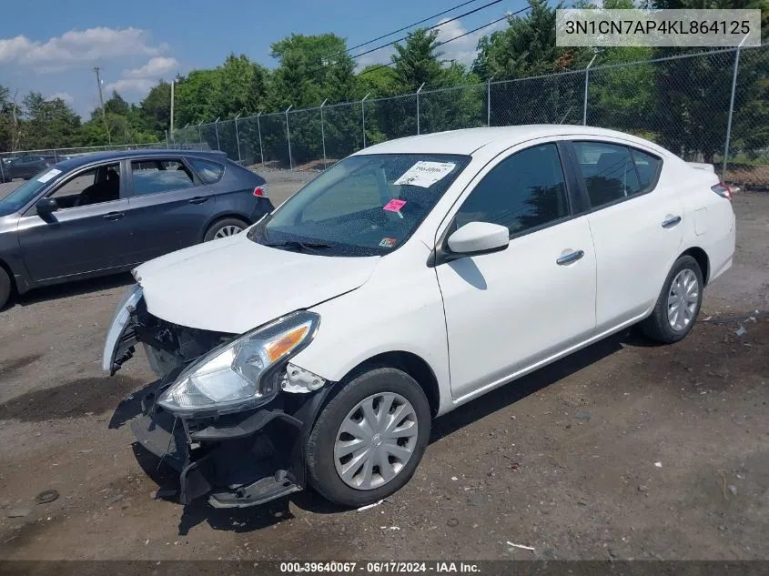 2019 Nissan Versa 1.6 Sv VIN: 3N1CN7AP4KL864125 Lot: 39640067