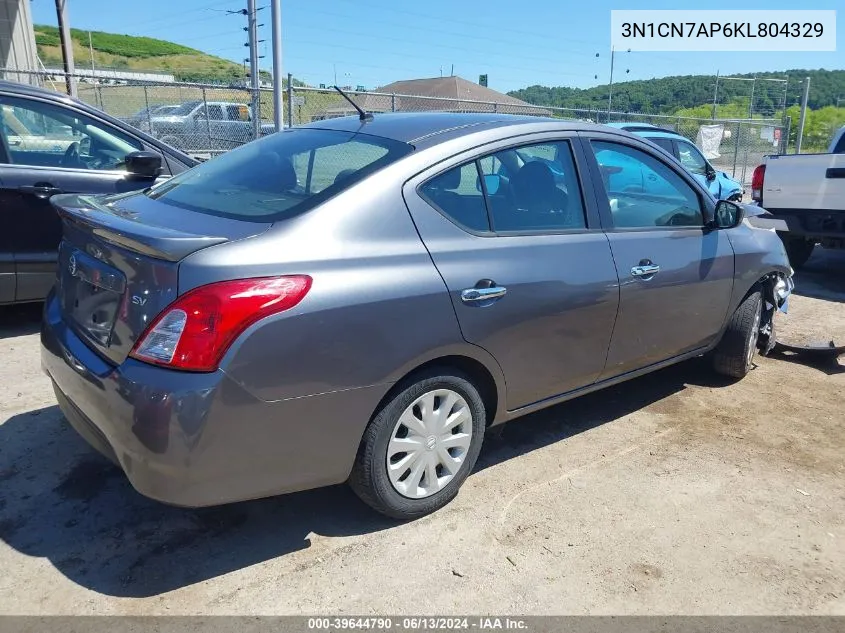 3N1CN7AP6KL804329 2019 Nissan Versa 1.6 Sv