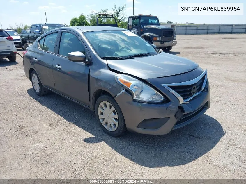 3N1CN7AP6KL839954 2019 Nissan Versa 1.6 Sv