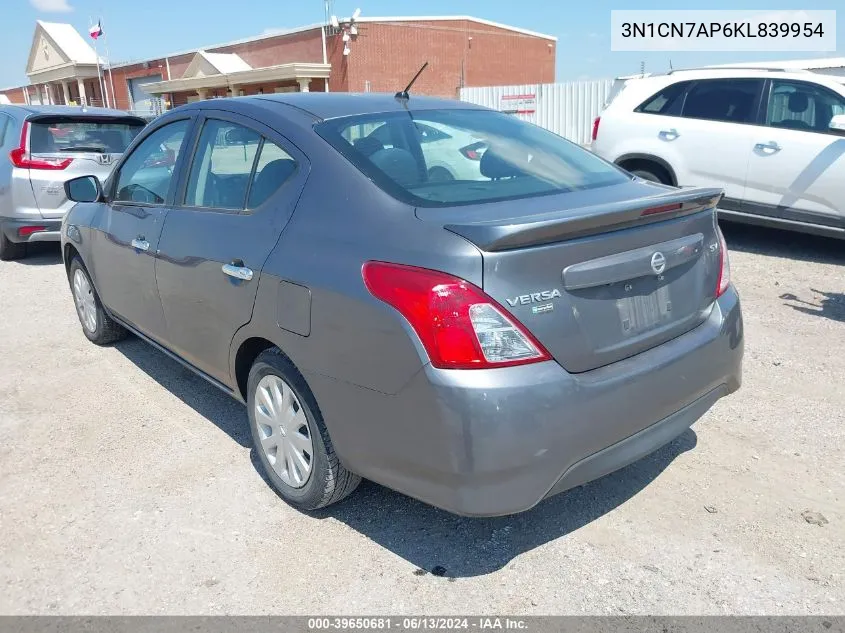 3N1CN7AP6KL839954 2019 Nissan Versa 1.6 Sv