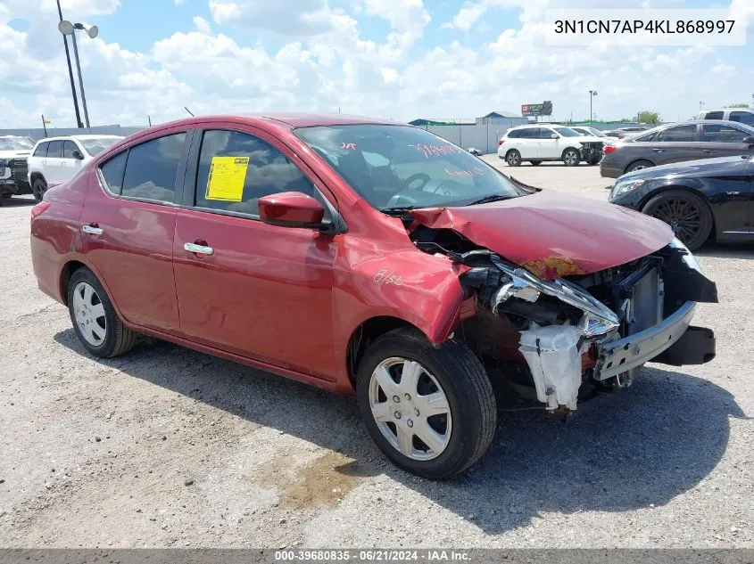 3N1CN7AP4KL868997 2019 Nissan Versa 1.6 Sv