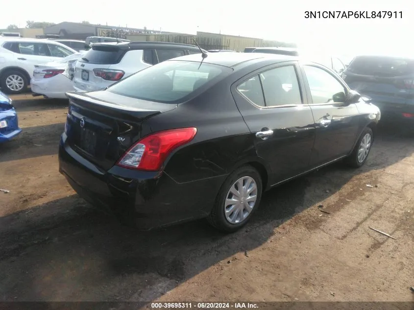 2019 Nissan Versa 1.6 Sv VIN: 3N1CN7AP6KL847911 Lot: 39695311