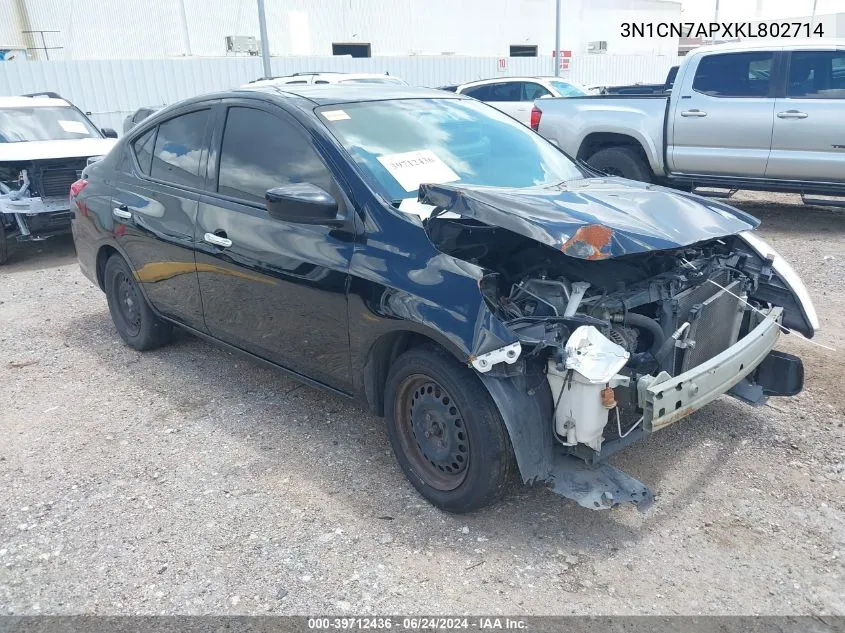 3N1CN7APXKL802714 2019 Nissan Versa 1.6 Sv